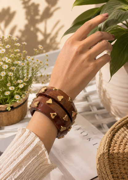 Hridaya Studded Wooden Bangle (1 Pc)