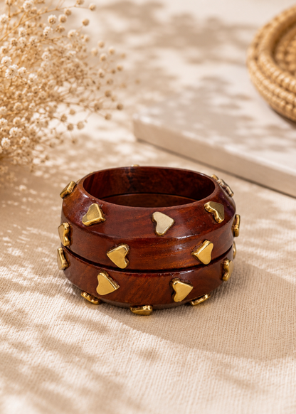 Hridaya Studded Wooden Bangle (1 Pc)