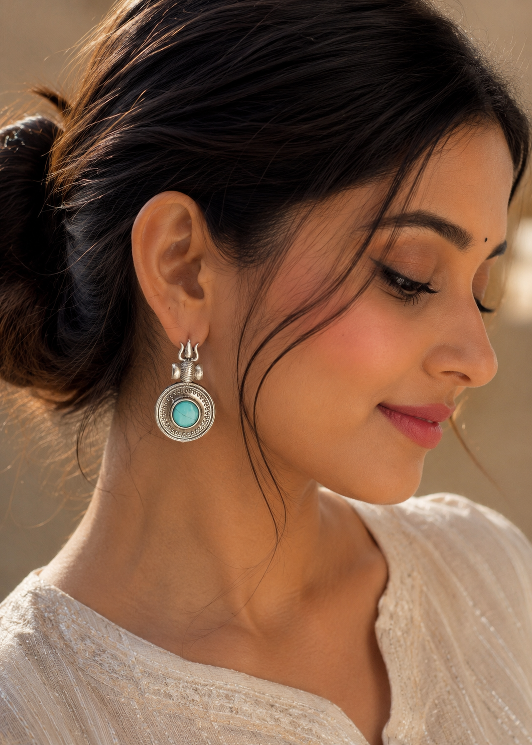 Neel Trishul Ear Ring