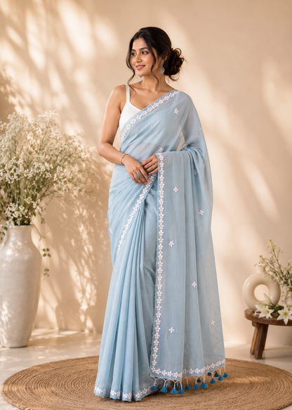 Nayantara Khadi Sky Blue