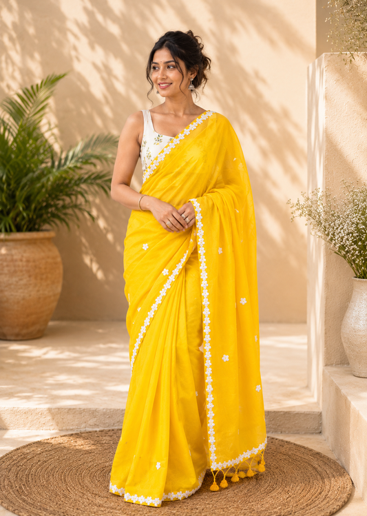 Nayantara Khadi Yellow