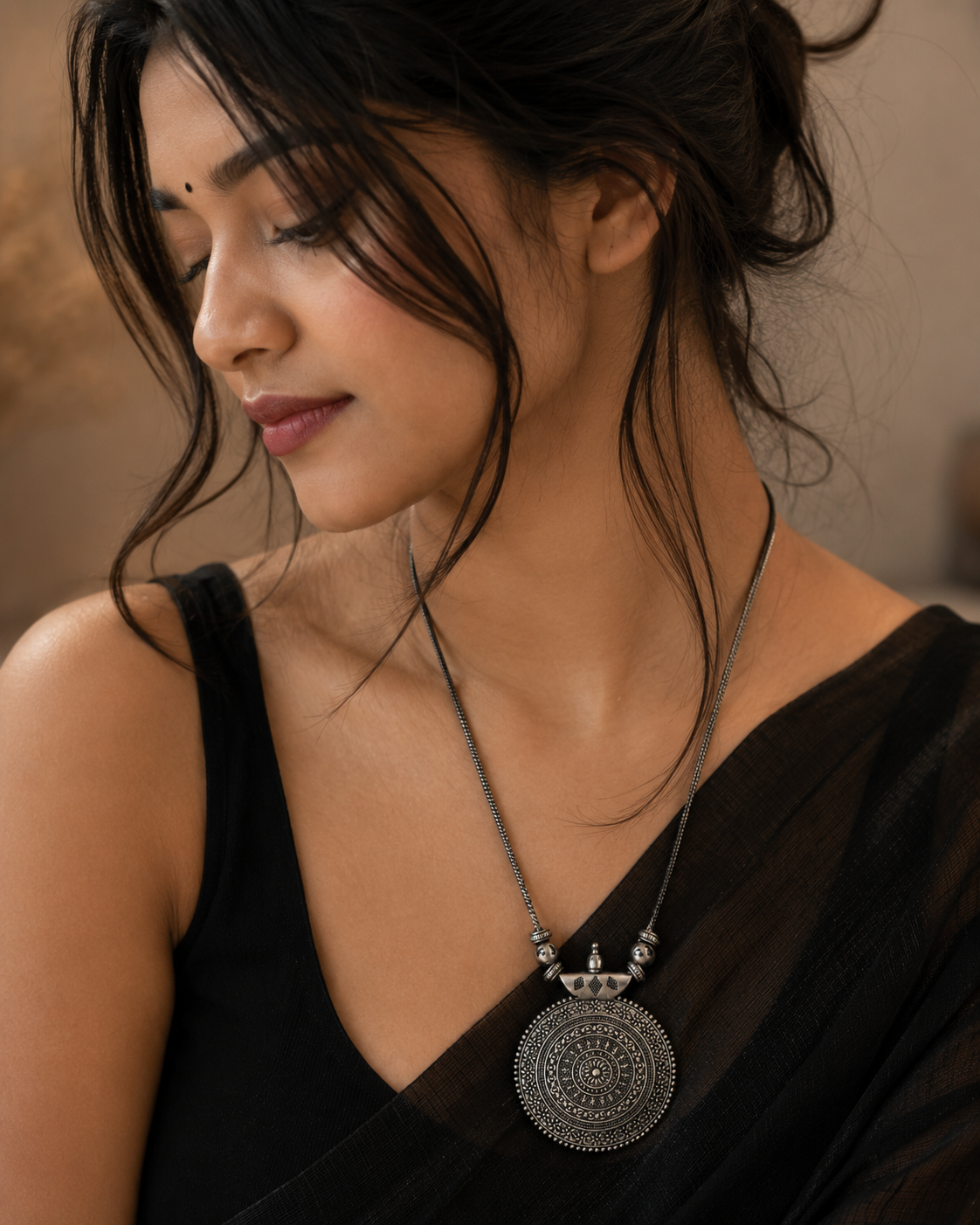 Nazaakat – Oxidized Pendant Necklace