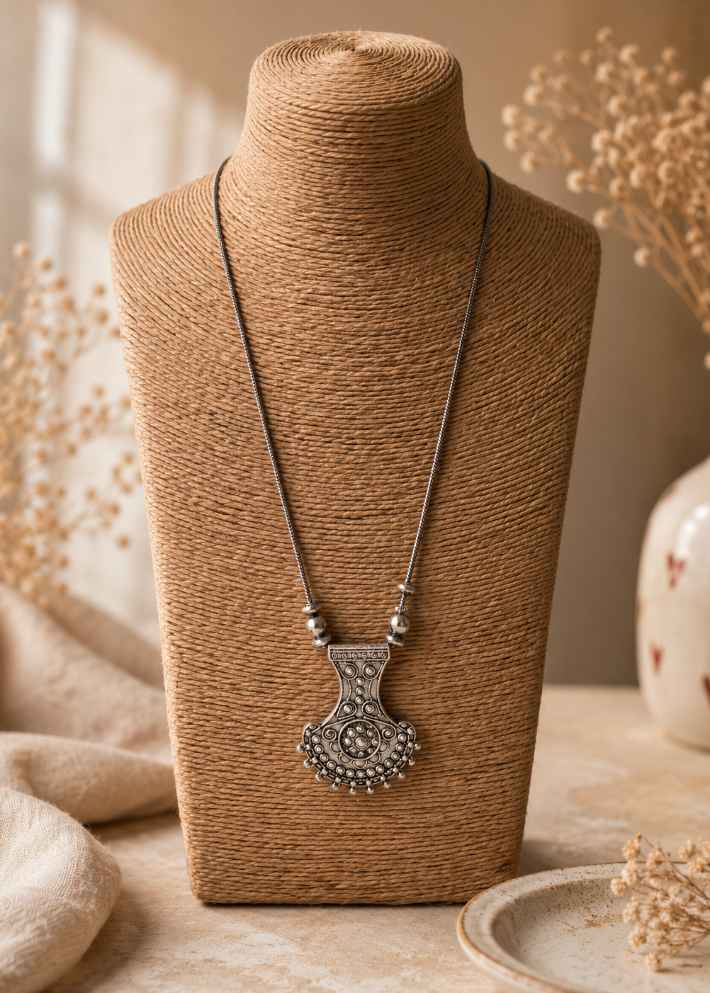 Nazaakat – Oxidized Pendant Necklace