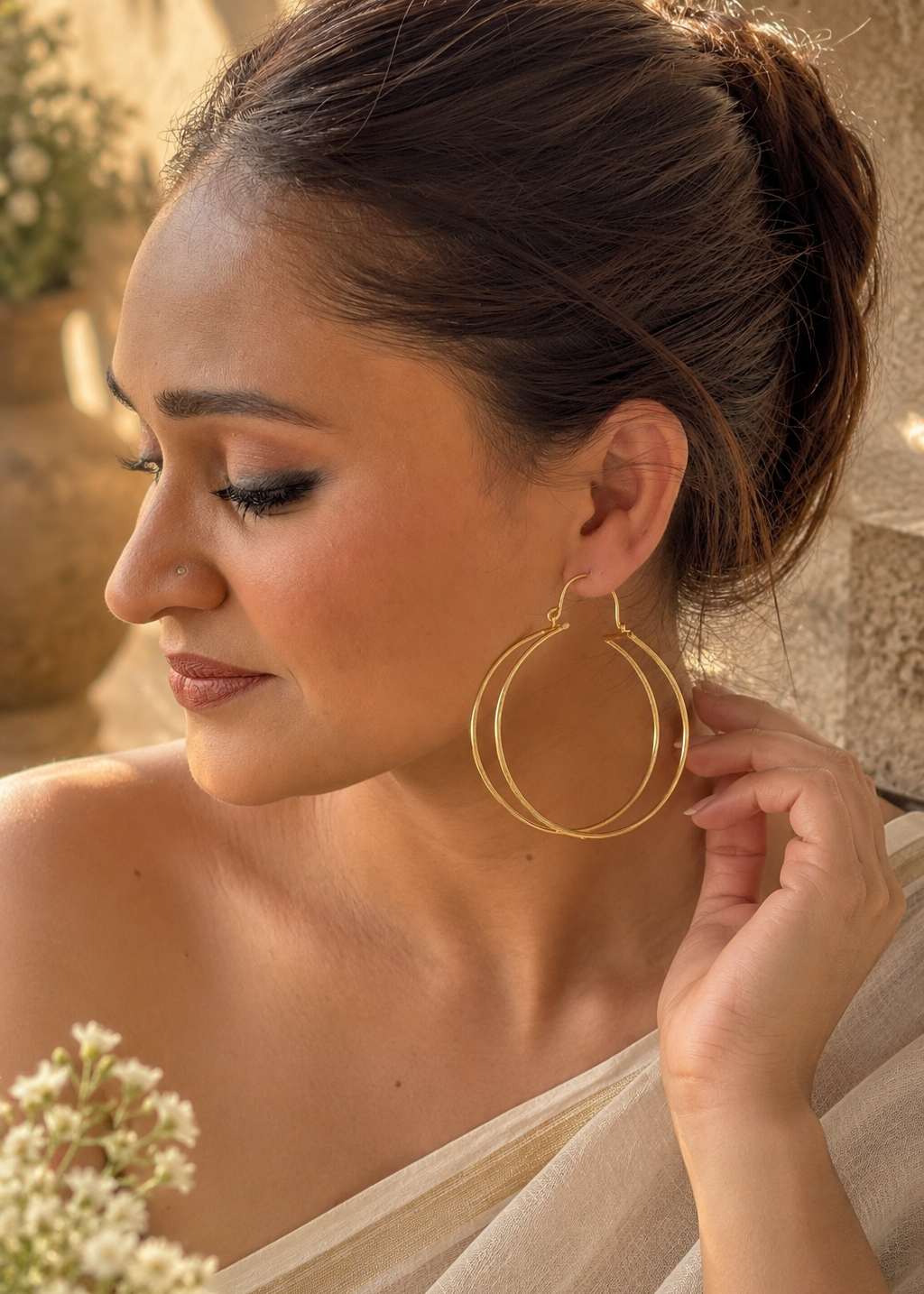 Solara Double Hoops