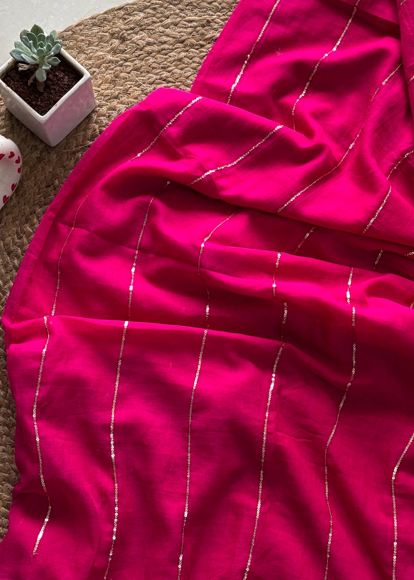 Gulabi Noor Mul Cotton Saree