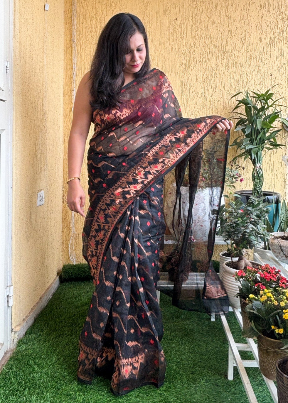 Meghdoot Black Jamdani