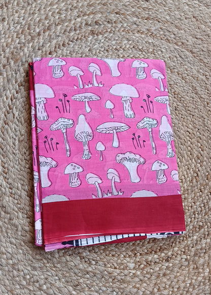 Pink Mushroom Print Mul