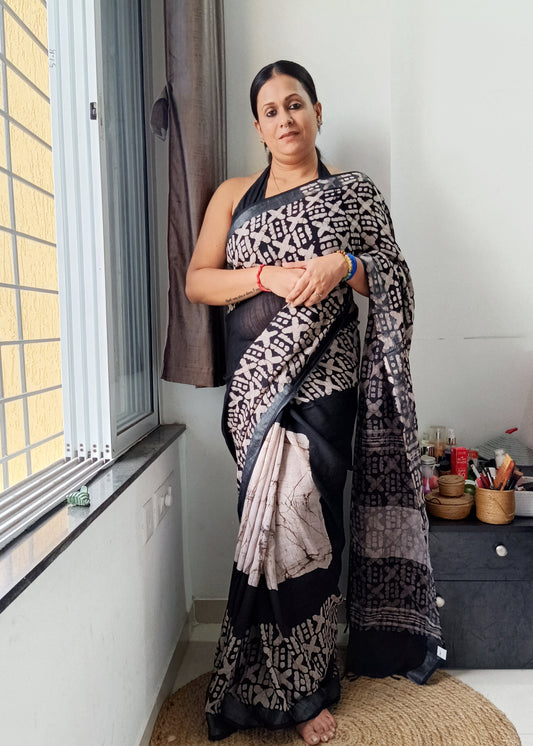 Bhor Kaal - Linen Cotton Saree