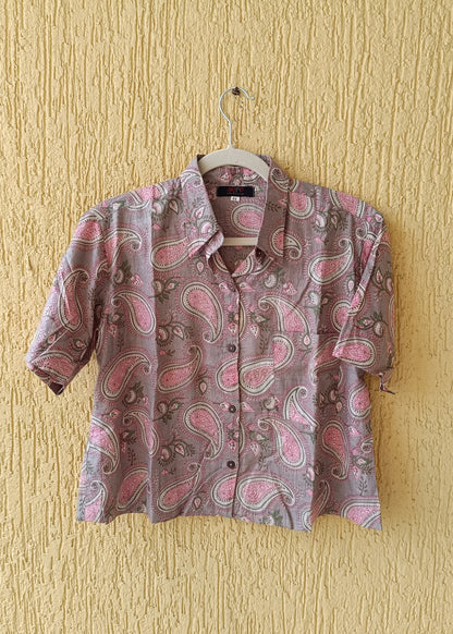 Kaava Block Print Crop Shirt