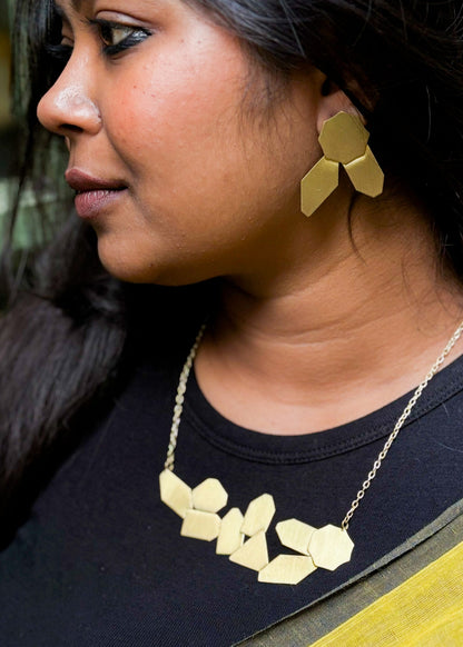 Avarna Brass Set (Necklace & Earrings)