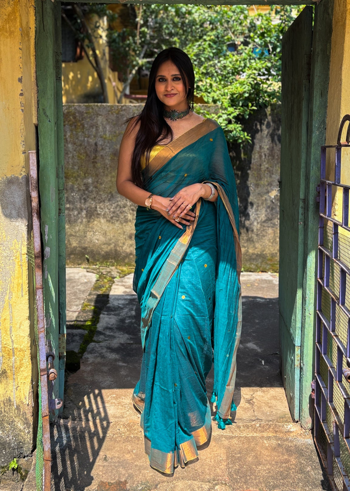 Hariyali Noor Mul Cotton Saree