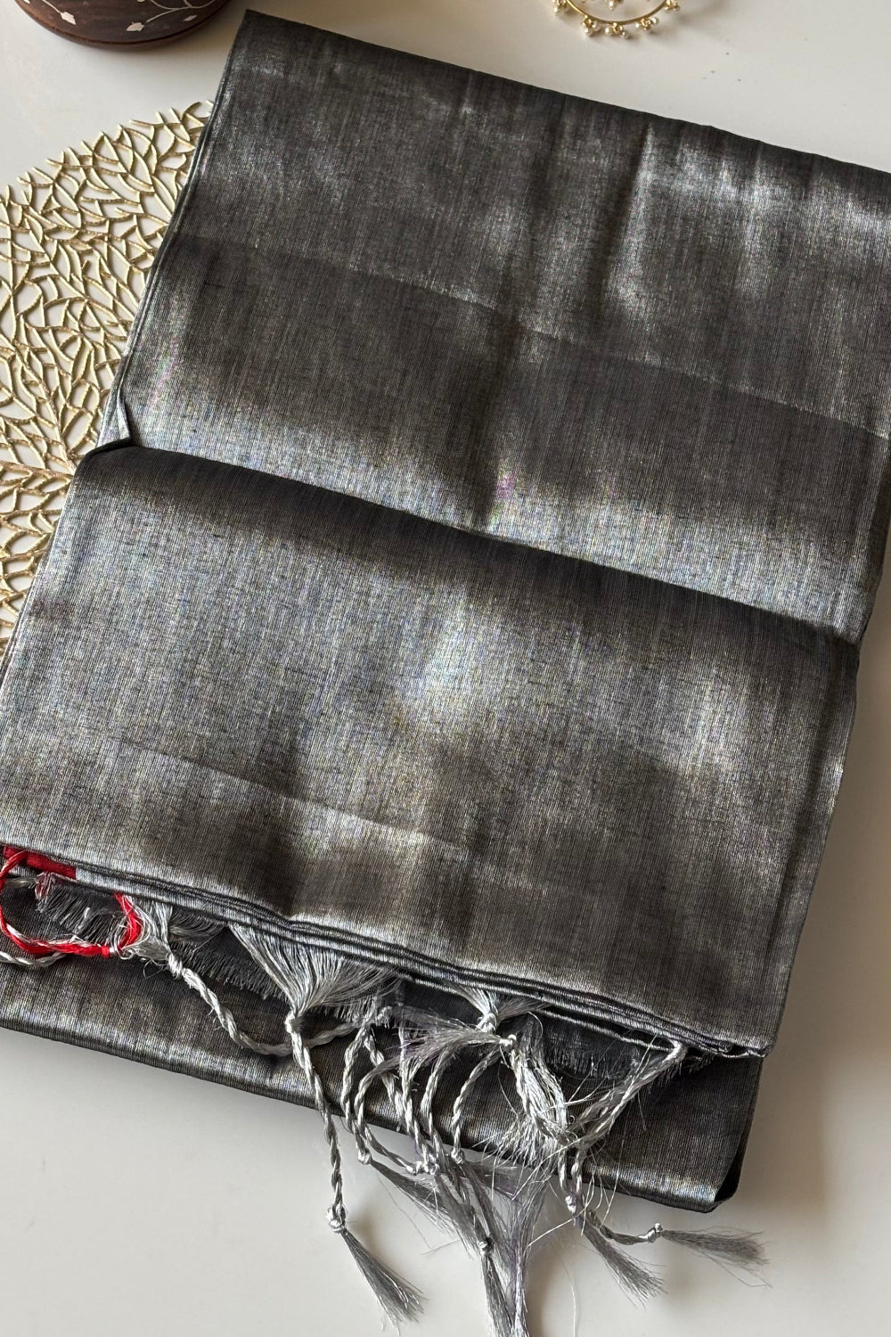Raga Tissue - Silver & Maroon