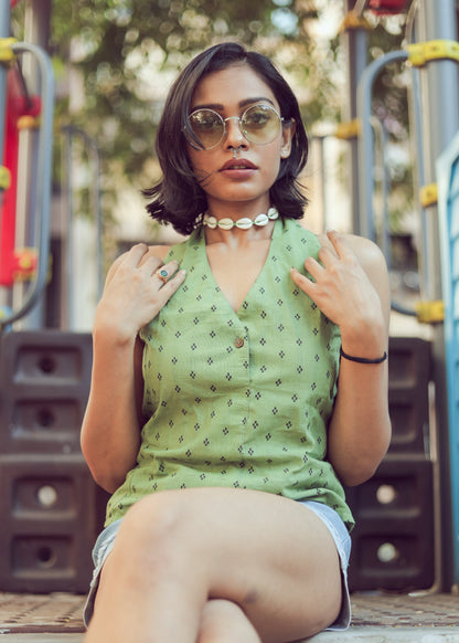 Vrinda Sleeveless Cotton Top