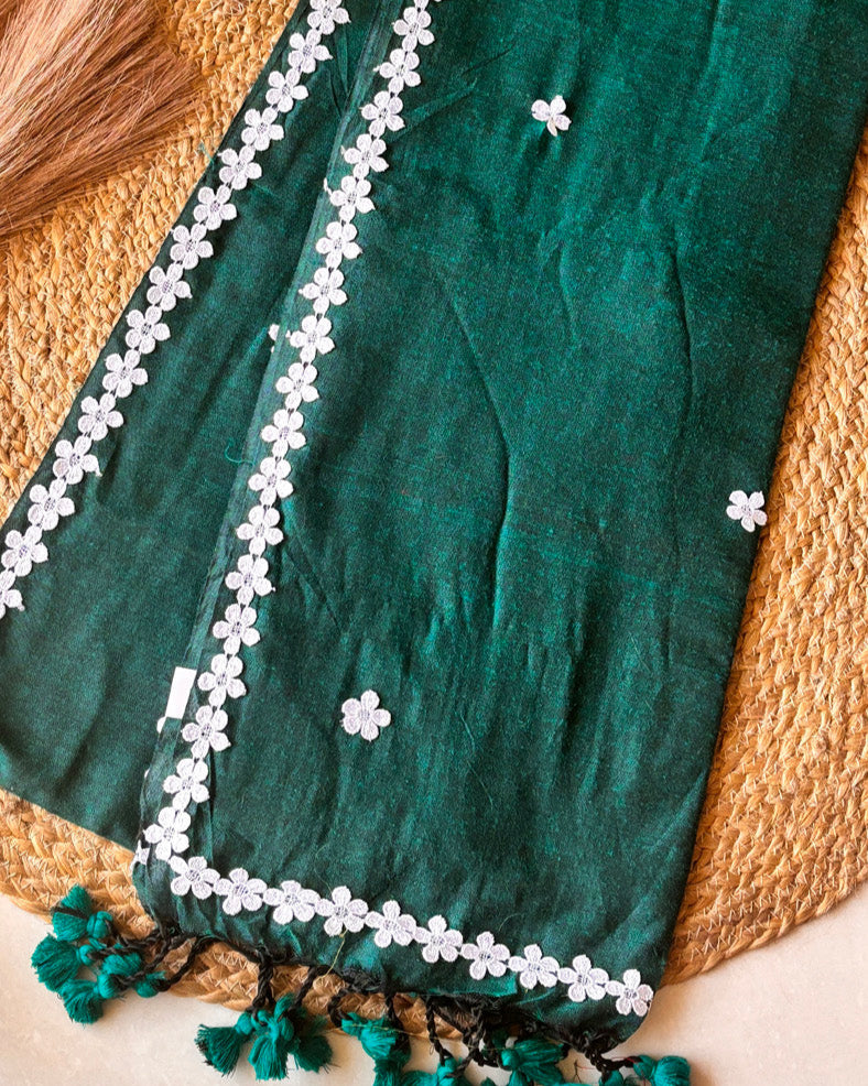 Nayantara Khadi Teal Green