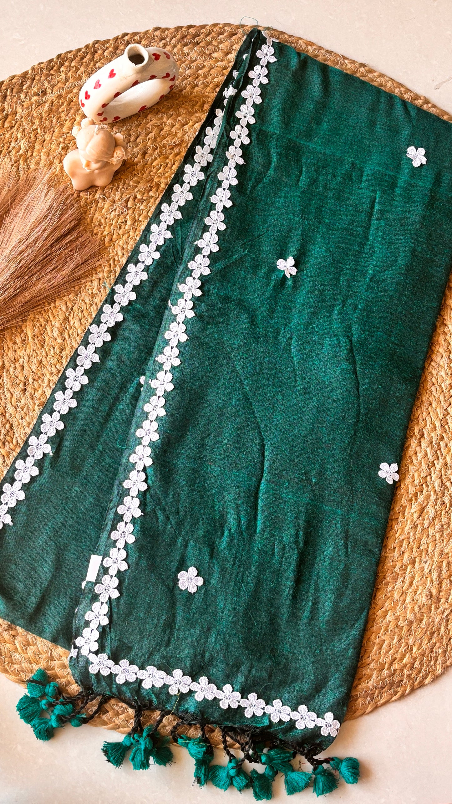 Nayantara Khadi Teal Green