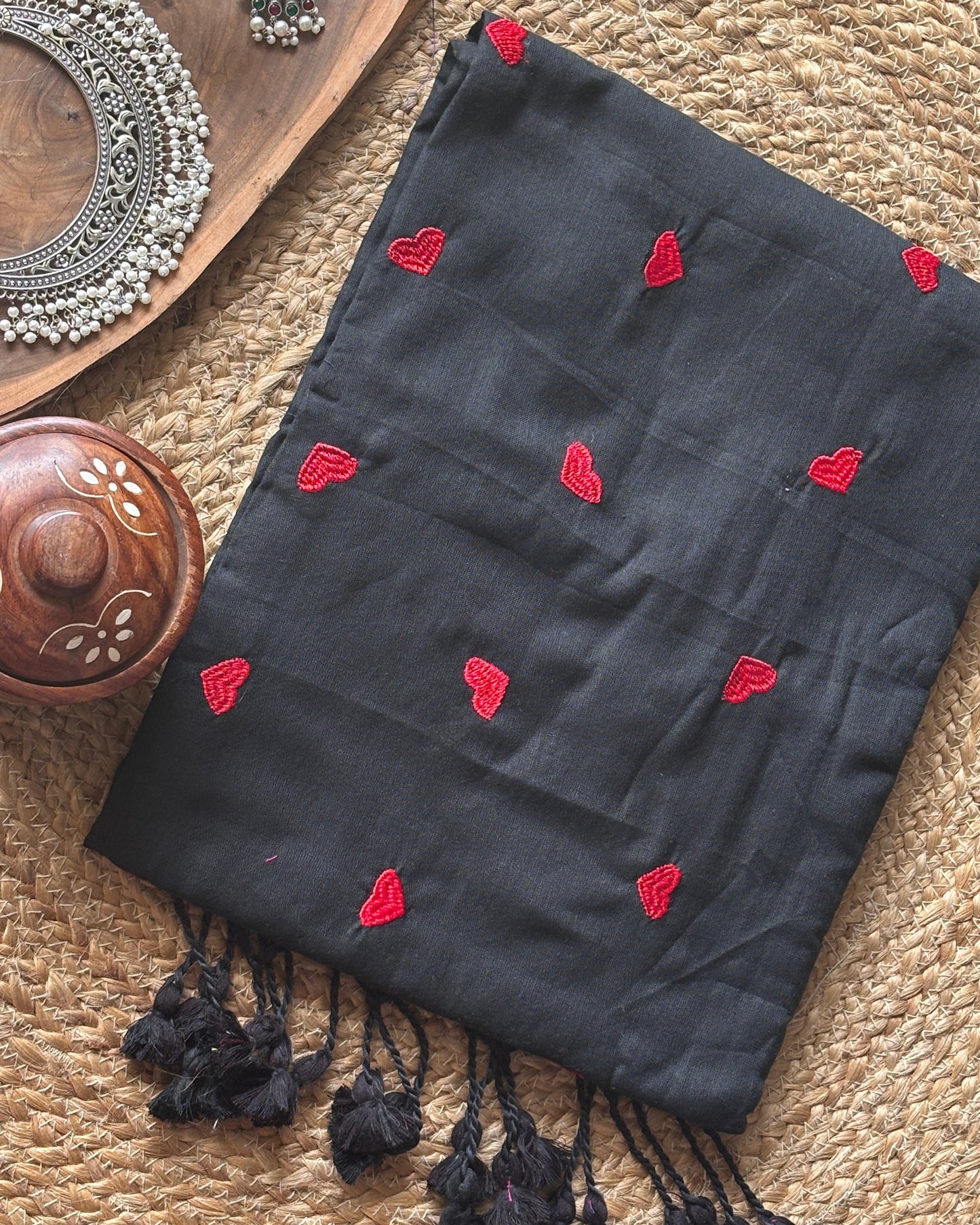 Black & Red Love Khadi