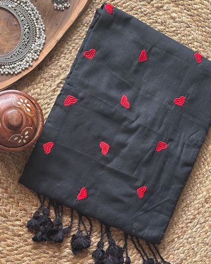 Black & Red Love Khadi