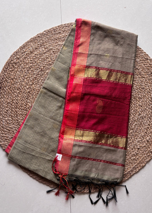 Raga Rekha - Olive & Vermilion