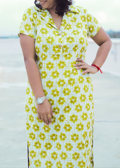 Ditsy Muse Collared Kurti