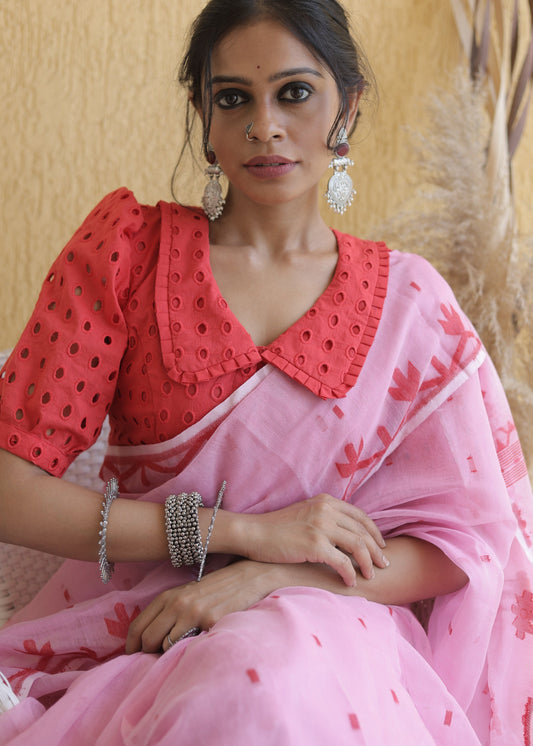 Gulabi Rekha Jamdani